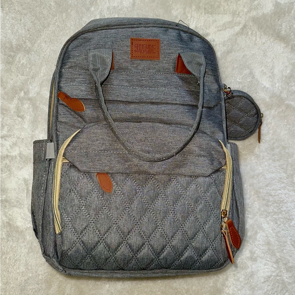 SUNSHINE Gray Diaper Bag with Changing Station